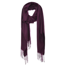 Load image into Gallery viewer, Solid Tassel Oblong Scarf
