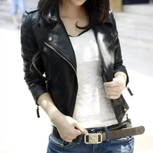 Load image into Gallery viewer, Cropped Vegan Leather Jacket – Black Slim Fit | XS-M
