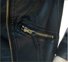 Load image into Gallery viewer, Cropped Vegan Leather Jacket – Black Slim Fit | XS-M
