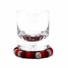 Load image into Gallery viewer, Hand Crafted Felt Ball Coasters from Nepal: 4-pack, Chakra Reds - Global Groove (T)
