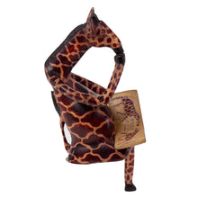Load image into Gallery viewer, Thinking Giraffe Carved Jacaranda Wood Sculpture Shelf Decor
