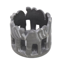 Load image into Gallery viewer, Circle of Elephants Soapstone Sculpture, 3 to 3.5-inch - Dark Stone
