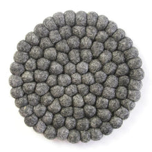 Load image into Gallery viewer, Hand Crafted Felt Ball Coasters from Nepal: 4-pack, Dark Grey - Global Groove (T)
