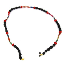 Load image into Gallery viewer, Face Mask/Eyeglass Paper Bead Chain, Black and Red
