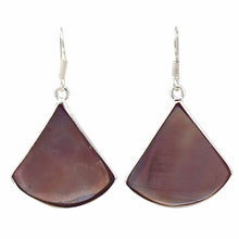 Load image into Gallery viewer, Pink Clam Shell Fan Drop Earrings
