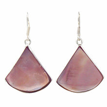 Load image into Gallery viewer, Pink Clam Shell Fan Drop Earrings
