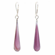 Load image into Gallery viewer, Pink Clam Shell Elongated Teardrop Earrings
