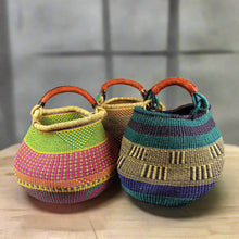 Load image into Gallery viewer, Bolga Pot Design Market Basket, Mixed Colors
