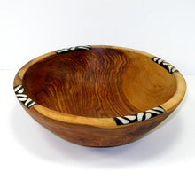 Load image into Gallery viewer, Handcarved Olive Wood Bowl 9 inch with Inlaid Bone - Jedando Handicrafts
