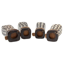 Load image into Gallery viewer, African Natural Bone Salt &amp; Pepper Shakers, Traditional Batik Designs
