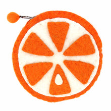 Load image into Gallery viewer, Handmade Felt Fruit Coin Purse - Orange - Global Groove (P)
