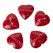 Load image into Gallery viewer, Zodiac Soapstone Hearts, Pack of 5: SAGITTARIUS
