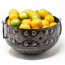 Load image into Gallery viewer, Large Hammered Metal Container with Round Handles - Croix des Bouquets
