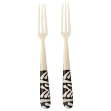 Load image into Gallery viewer, Long Batik Bone Appetizer Forks, Set of 2
