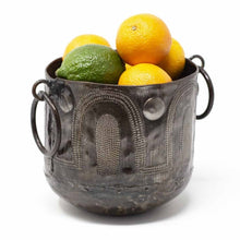 Load image into Gallery viewer, Hammered Metal Container with Round Handles - Croix des Bouquets
