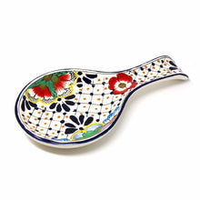 Load image into Gallery viewer, Handmade Pottery Spoon Rest, Dots &amp; Flowers - Encantada
