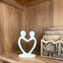 Load image into Gallery viewer, Handcrafted Soapstone Lover's Heart Sculpture in White - Smolart

