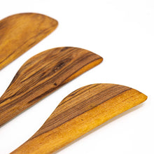 Load image into Gallery viewer, Simple Batik Olive Wood Appetizer Set of 3 (Fork, Spoon, Spreader)
