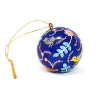 Load image into Gallery viewer, Handpainted Ornament Birds and Flowers, Blue - Pack of 3
