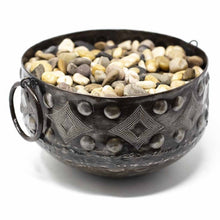 Load image into Gallery viewer, Large Hammered Metal Container with Round Handles - Croix des Bouquets
