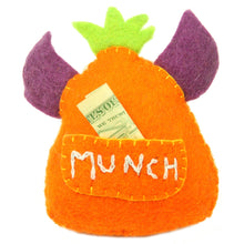 Load image into Gallery viewer, Hand Felted Orange Tooth Monster with Many Eyes - Global Groove
