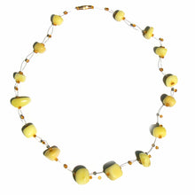 Load image into Gallery viewer, Floating Stone &amp; Maasai Bead Necklace, Yellow
