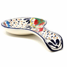 Load image into Gallery viewer, Handmade Pottery Spoon Rest, Dots &amp; Flowers - Encantada
