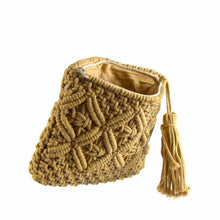 Load image into Gallery viewer, Macrame Clutch with Tassel, Tan
