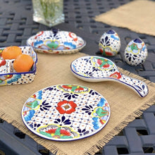 Load image into Gallery viewer, Handmade Pottery Spoon Rest, Dots &amp; Flowers - Encantada
