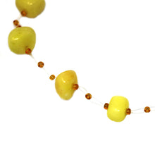 Load image into Gallery viewer, Floating Stone &amp; Maasai Bead Necklace, Yellow
