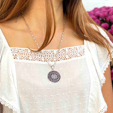 Load image into Gallery viewer, Alpaca Silver Aztec Face Pendant with Chain
