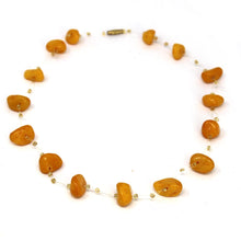 Load image into Gallery viewer, Floating Stone &amp; Maasai Bead Necklace, Pumpkin Spice
