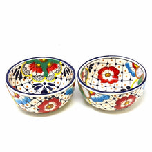 Load image into Gallery viewer, Half Moon Bowls - Dots and Flowers, Set of Two - Encantada
