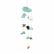 Load image into Gallery viewer, Blue Felt Counting Sheep Mobile - Global Groove
