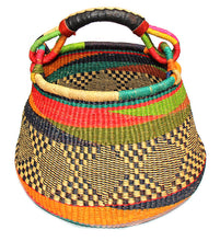 Load image into Gallery viewer, Bolga Pot Design Market Basket, Mixed Colors
