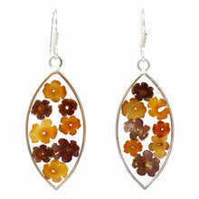 Load image into Gallery viewer, Flowers in Resin Ellipse Earrings
