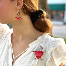 Load image into Gallery viewer, Set of 10 Dancing Girl Heart Body Pins in Red - Creative Alternatives
