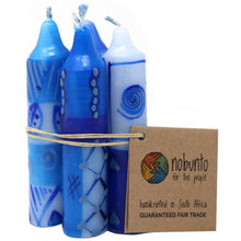 Load image into Gallery viewer, Hand-Painted 4&quot; Dinner or Shabbat Candles, Set of 4  (Feruzi Design)

