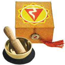 Load image into Gallery viewer, Mini Meditation Bowl Box: 2" Solar Plexus Chakra - DZI (Meditation)
