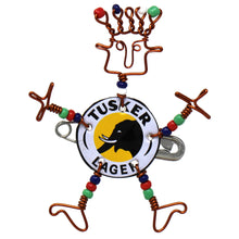 Load image into Gallery viewer, Dancing Girl Tusker Bottle Cap Pin with Beads - Creative Alternatives
