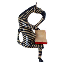 Load image into Gallery viewer, Thinking Zebra Carved Jacaranda Wood Sculpture Shelf Decor
