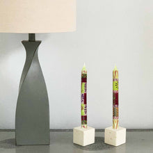 Load image into Gallery viewer, Hand Painted Candles in Kileo Design (pair of tapers) - Nobunto

