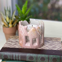 Load image into Gallery viewer, Circle of Elephants Soapstone Sculpture, 3 to 3.5-inch - Light Natural Stone
