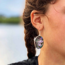 Load image into Gallery viewer, Banded Abalone Oval Earrings
