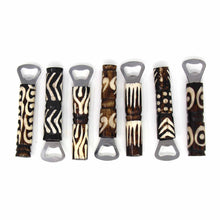 Load image into Gallery viewer, African Batik Bone Bottle Opener, Mixed Designs
