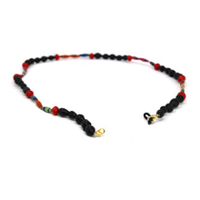 Load image into Gallery viewer, Face Mask/Eyeglass Paper Bead Chain, Black and Red
