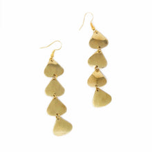 Load image into Gallery viewer, Geometric Tiered Brass Drop Earrings
