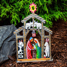 Load image into Gallery viewer, Haitian Metal Drum Tabletop Nativity with Barn Animals

