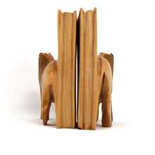 Load image into Gallery viewer, Carved Wood Lion Book Ends, Set of 2
