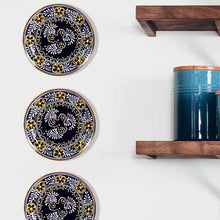 Load image into Gallery viewer, Handmade Pottery 8" Trivet or Wall Hanging, Blue - Encantada
